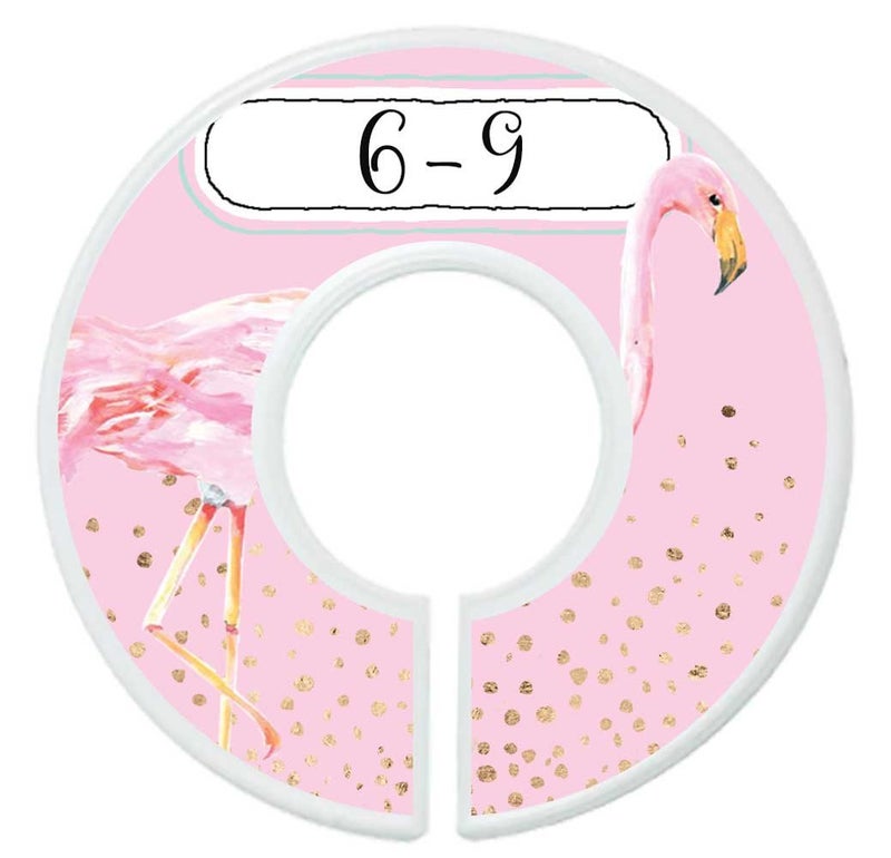 Mumsy Goose Nursery Closet Dividers Baby Girl Clothes Dividers Floral Flamingoes - Image 5